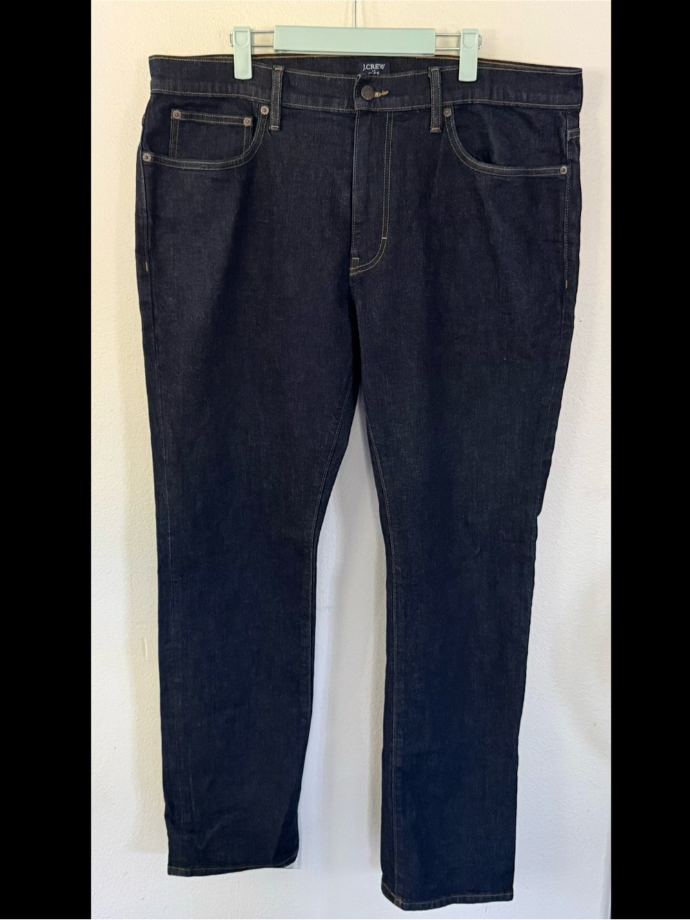 J.Crew Flex Straight Leg Jeans Mens 36x32 Dark Indigo Blue Stretch Denim NWOT